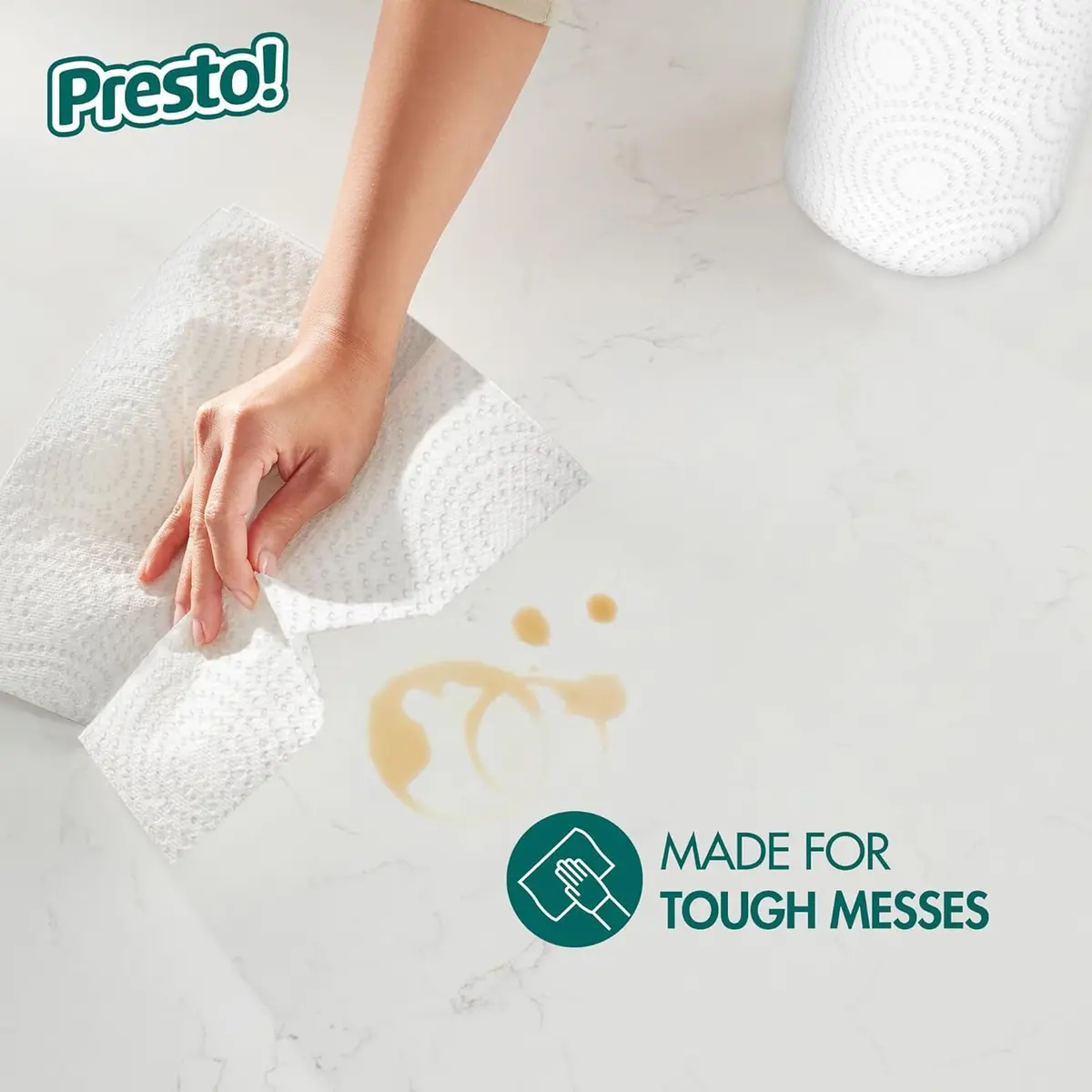 Presto! Flex-a-Size Kitchen Paper Towels, 2048 Sheets (16 Family Rolls) | Strong, Absorbent, Eco-Friendly - view 5