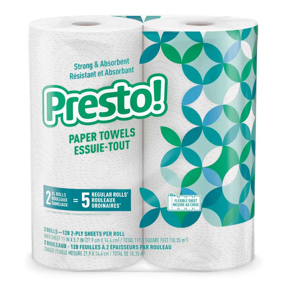 Presto! Flex-a-Size Kitchen Paper Towels, 2048 Sheets (16 Family Rolls) | Strong, Absorbent, Eco-Friendly - view 2