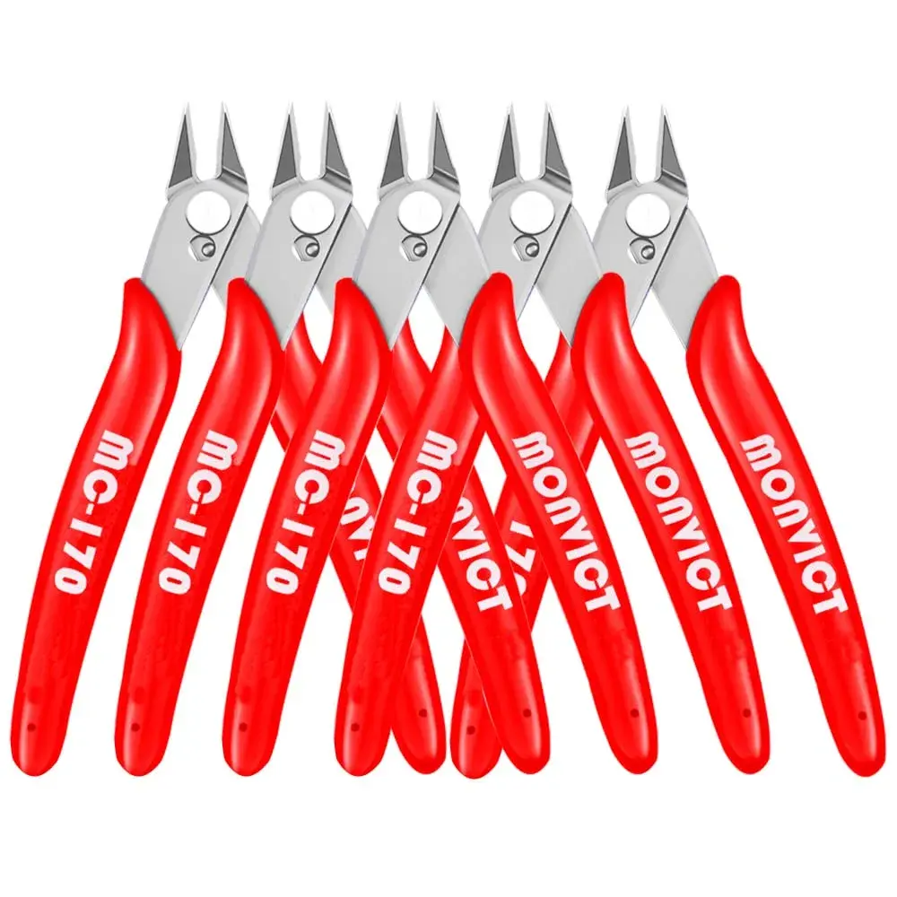 MONVICT 5 Pack Flush Cutters, 5 Inch Wire Cutters | Precision Tools for Electronics & Jewelry - main product image