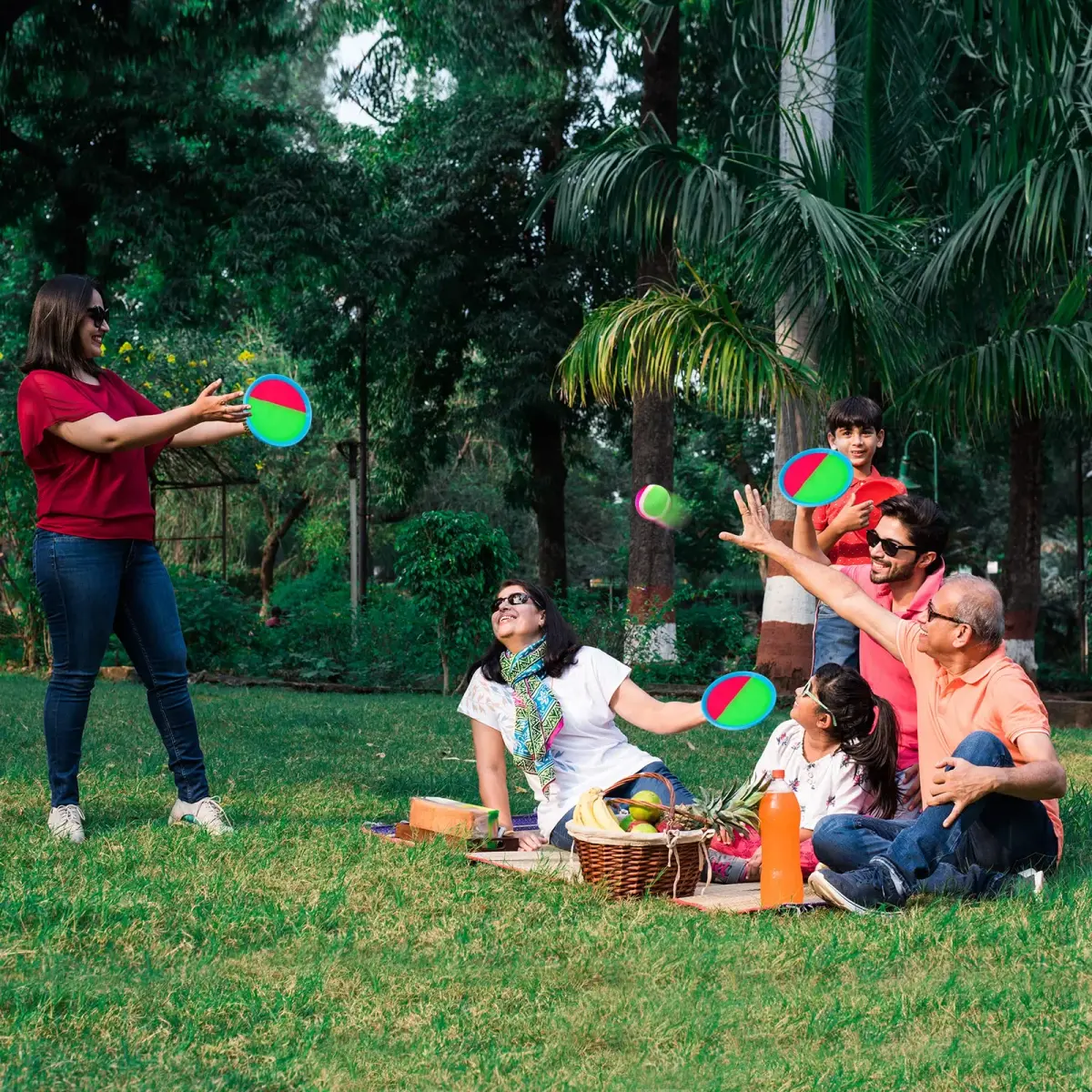 Ayeboovi Sticky Toss and Catch Ball Game 6 Paddles 3 Balls | Outdoor Fun for Ages 3-12 - view 2