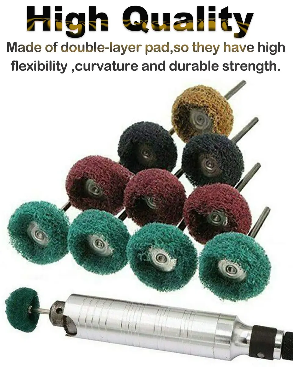Rocaris 200 Pack 1" (25mm) Abrasive Buffing Polishing Wheels with 3mm Shank | 4 Grits for Rotary Tools - view 4
