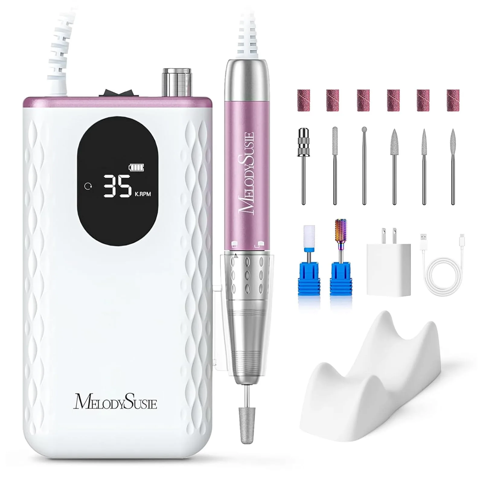 MelodySusie MM400D Rechargeable Nail Drill 35000RPM | Professional E-File for Manicure Shaping & Gel Removal - main product image