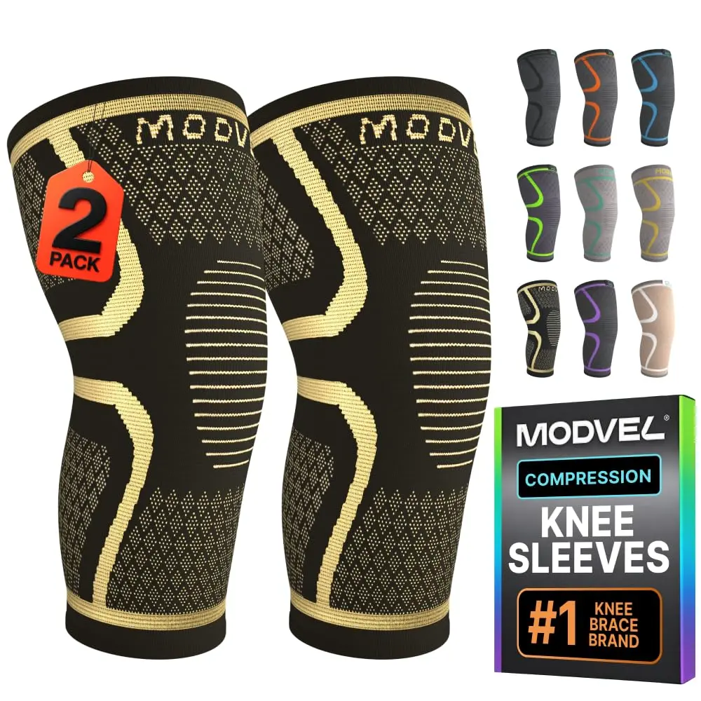 Modvel Compression Knee Brace 2-Pack | Medium, High-Copper | FDA Approved, Doctor Recommended - main product image