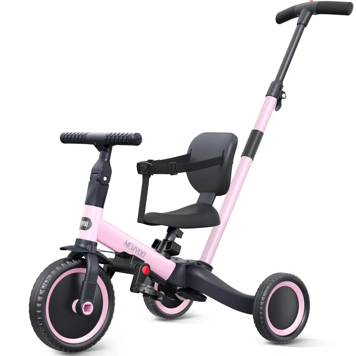 newyoo TR007 5-in-1 Toddler Tricycle & Balance Bike | Pink, 12-36 Months - main product image