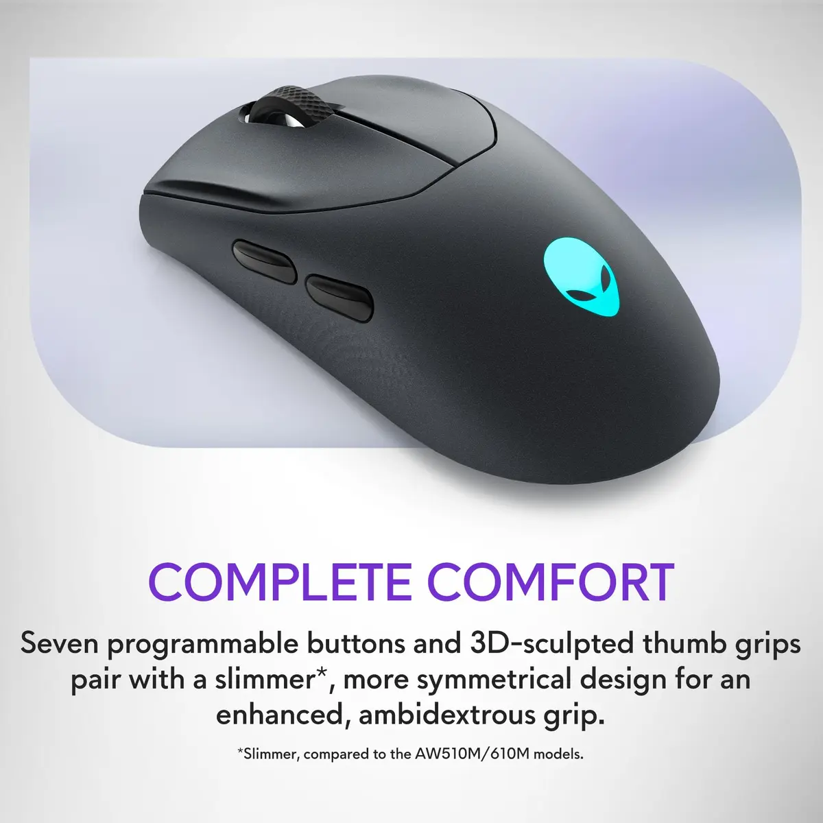 Alienware AW720M Tri-Mode Wireless Gaming Mouse - 26,000 DPI, 8 Programmable Buttons, Magnetic Charging, Dark Side of The Moon - view 5
