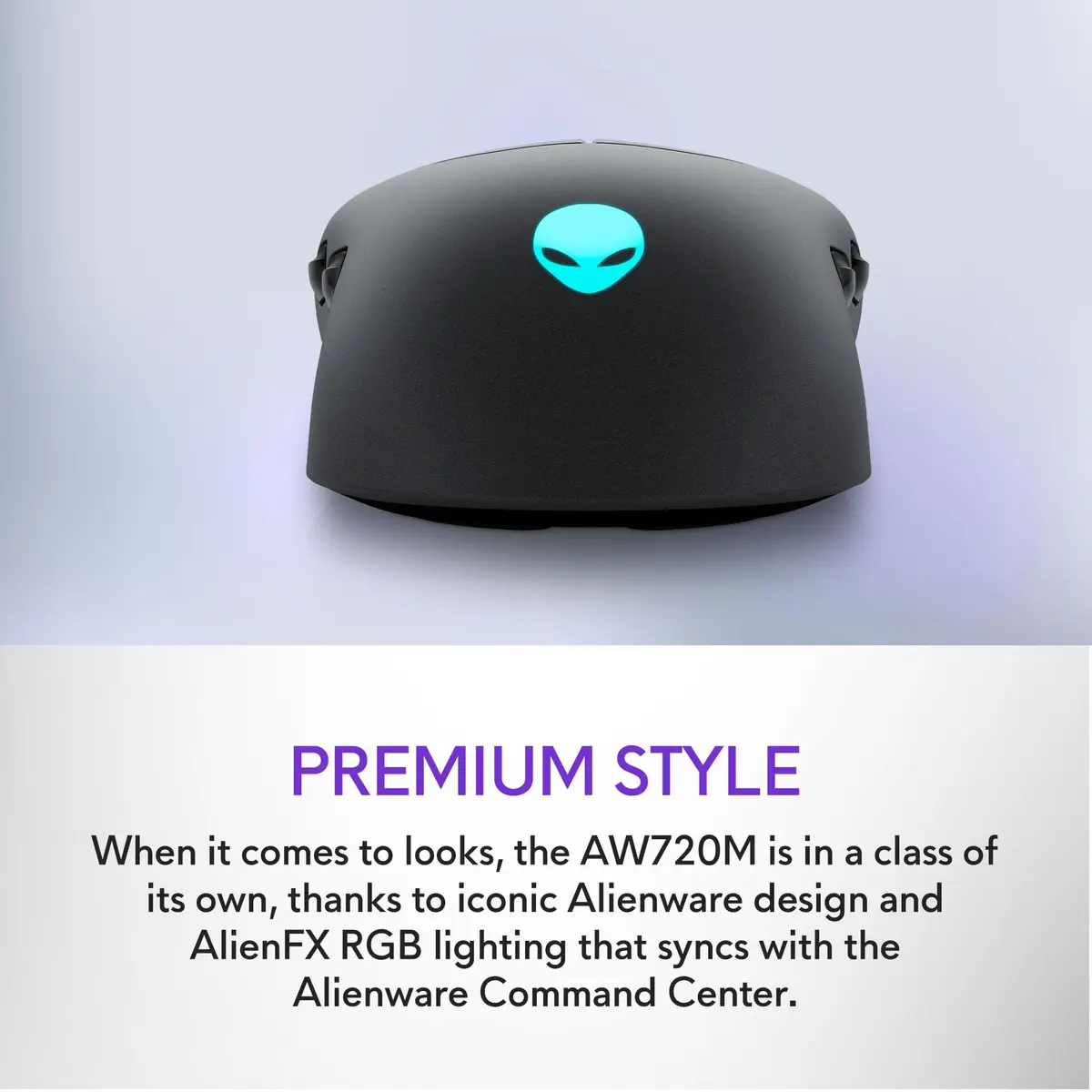 Alienware AW720M Tri-Mode Wireless Gaming Mouse - 26,000 DPI, 8 Programmable Buttons, Magnetic Charging, Dark Side of The Moon - view 6