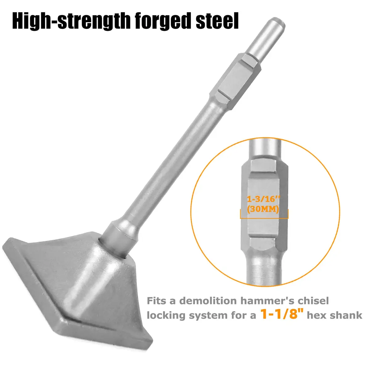 JACKCHEN 1-3/16 inch (30mm) Tamper Shank | Durable Forged Steel for Soil & Gravel Compacting - view 5