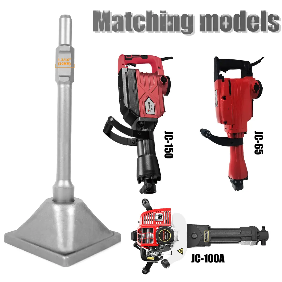 JACKCHEN 1-3/16 inch (30mm) Tamper Shank | Durable Forged Steel for Soil & Gravel Compacting - view 6