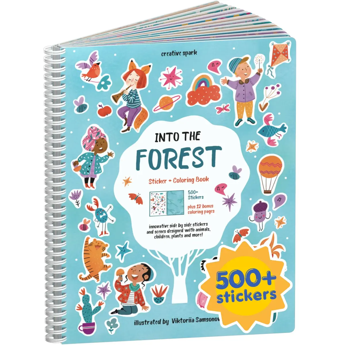 CUPKIN Into The Forest Sticker Book 500+ Stickers | 12 Scenes & Coloring Pages for Ages 2-8 - main product image