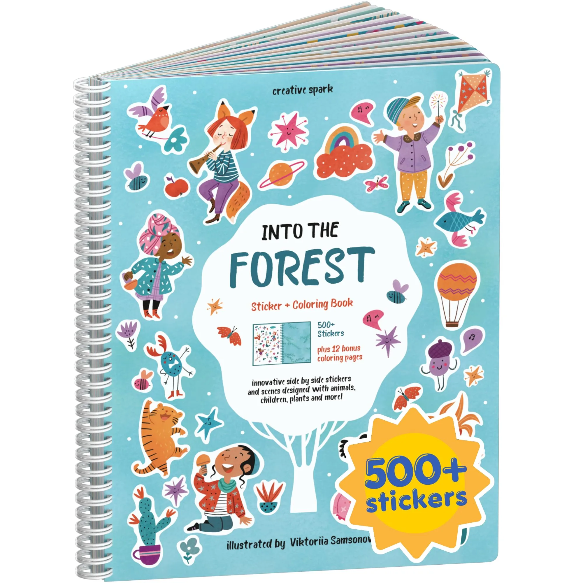 CUPKIN Into The Forest Sticker Book 500+ Stickers | Toddler Airplane Travel Activity Coloring Book - main product image