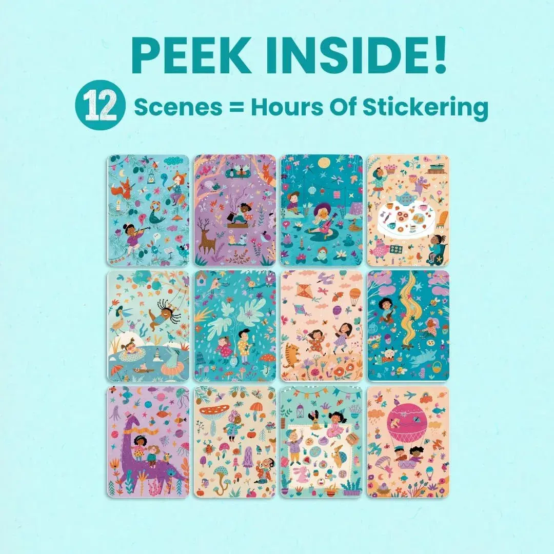 CUPKIN Into The Forest Sticker Book 500+ Stickers | 12 Scenes & Coloring Pages for Ages 2-8 - view 6