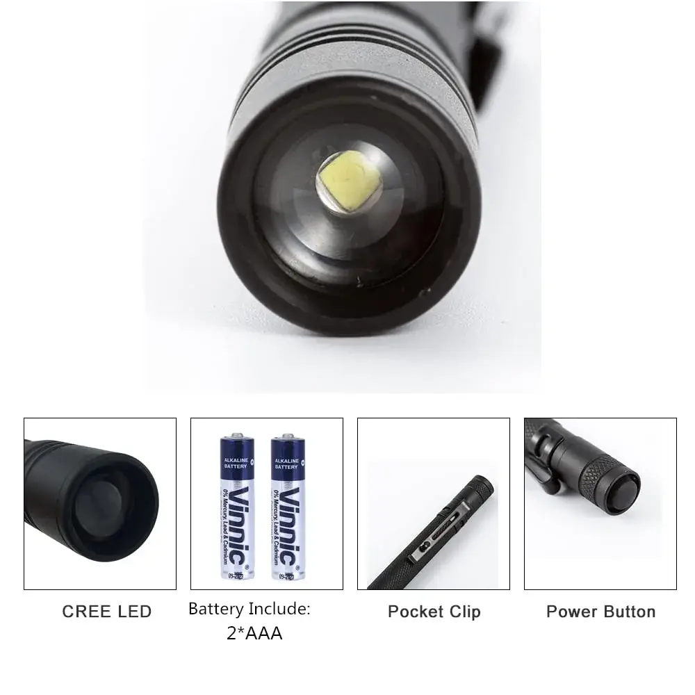 COSMOING Zoomable UV Blacklight Flashlight 5.4 inch | Detects Pet Stains & Hidden Ink - view 3
