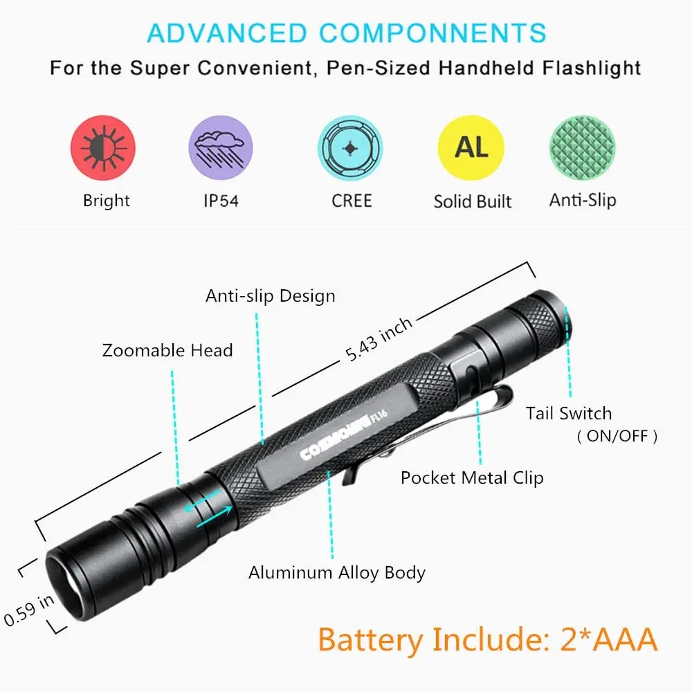 COSMOING Zoomable UV Blacklight Flashlight 5.4 inch | Detects Pet Stains & Hidden Ink - view 4
