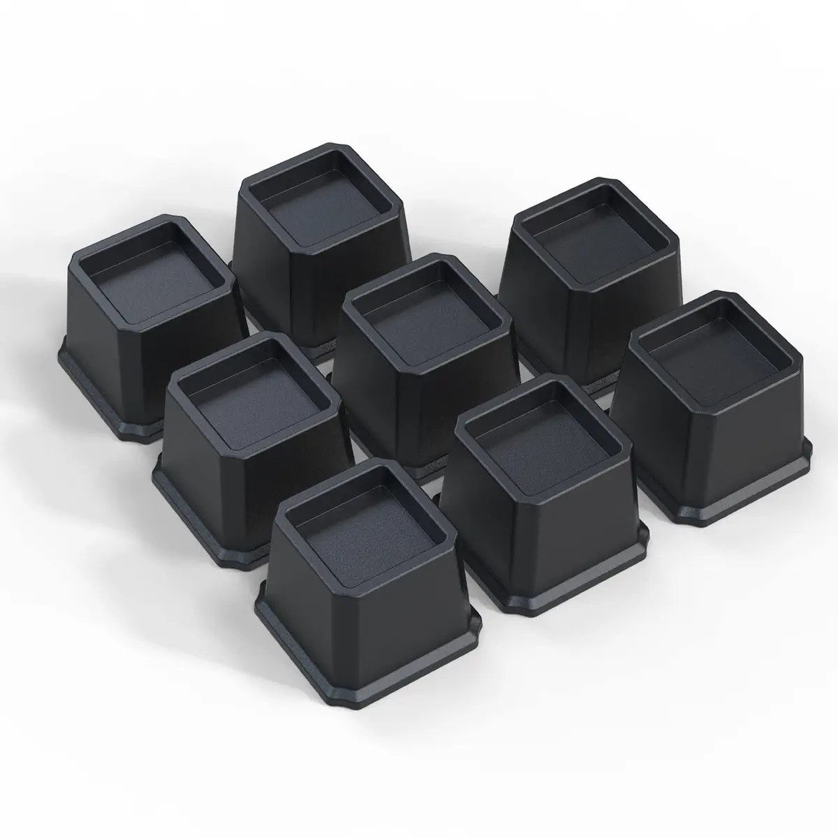 Ahasolid Bed Risers 3 Inch Heavy Duty | Furniture Risers, Set of 8, Black, Supports up to 1500 lbs - main product image