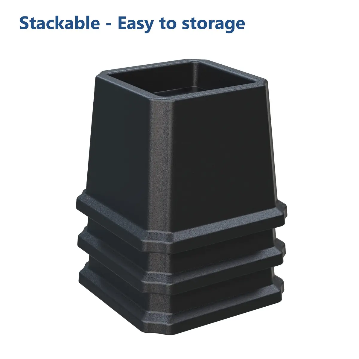 Ahasolid Bed Risers 3 Inch Heavy Duty | Furniture Risers, Set of 8, Black, Supports up to 1500 lbs - view 7