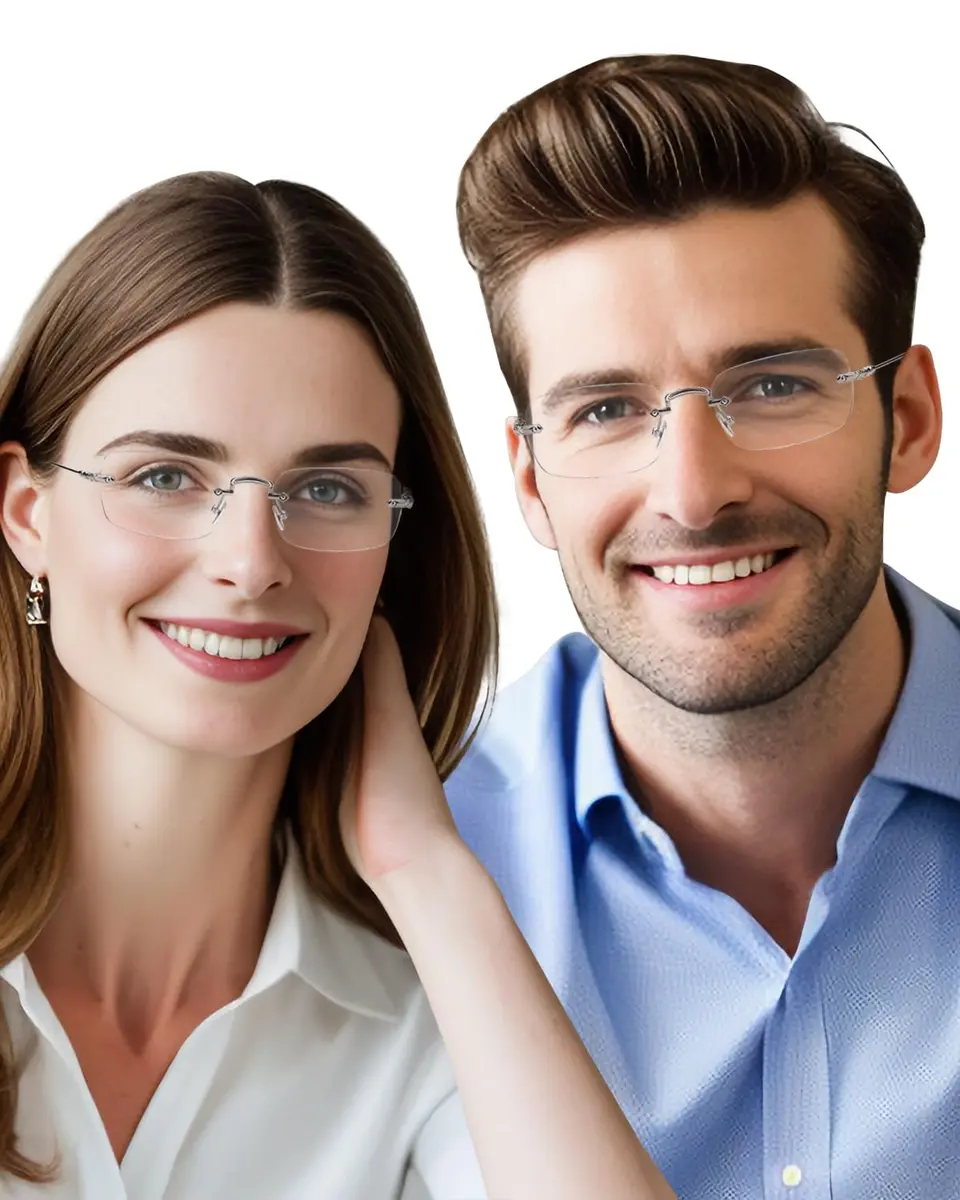 TERAISE Frameless Metal Reading Glasses for Men/Women Blue Light Blocking | Stylish & Durable (142mm width, 37mm lens height) - view 6
