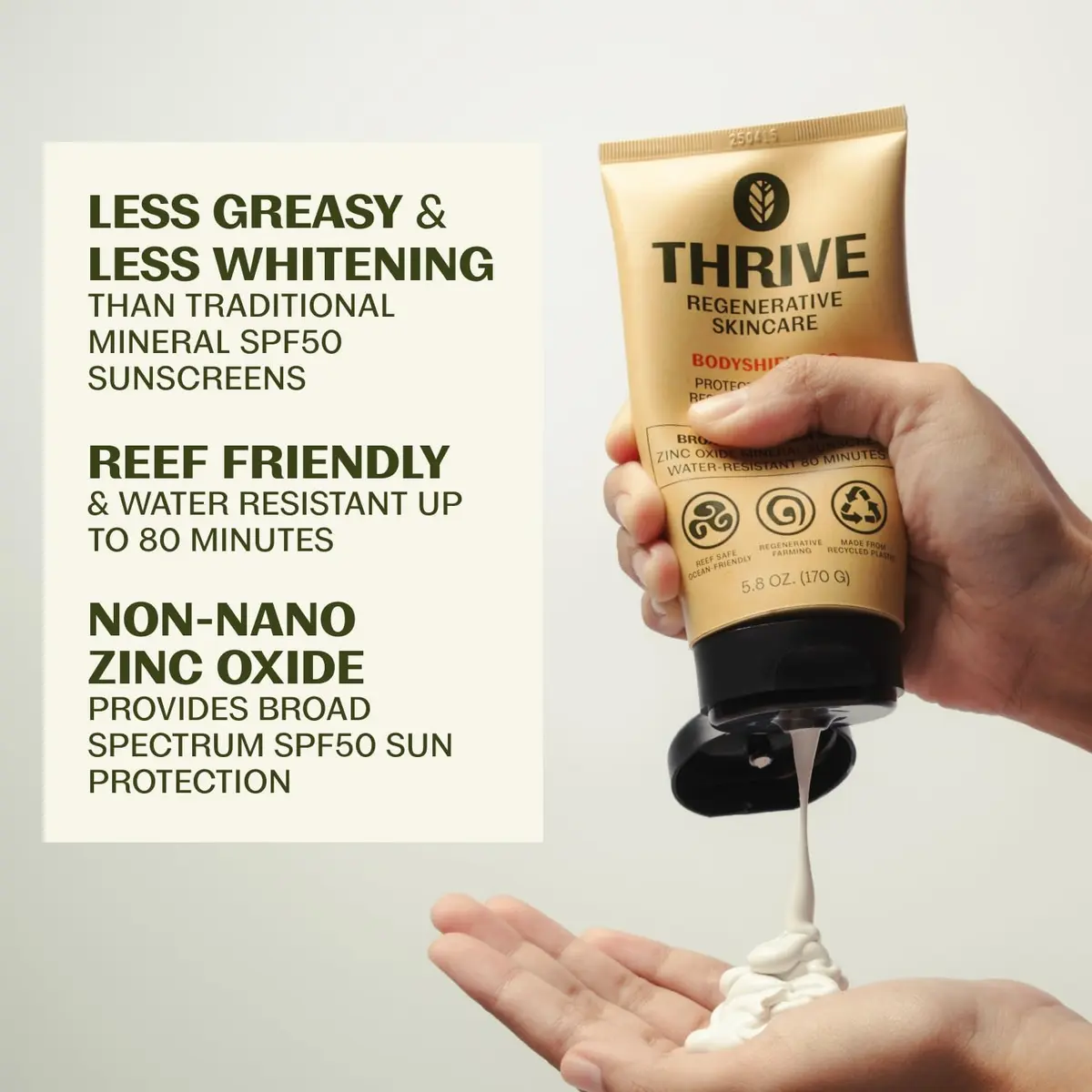 Thrive Natural Care SPF50 Vegan Sunscreen 516ml (17.4 Fl Oz) | Reef-Safe Mineral Sunscreen with Non-Nano Zinc Oxide - view 2
