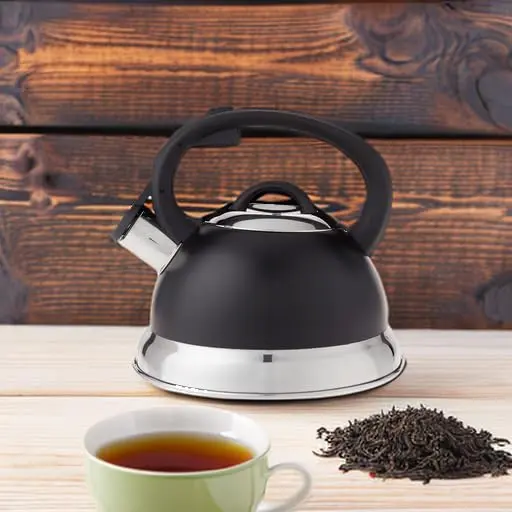 Mr. Coffee Flintshire 1.75-Quart (1.65 L) Stainless Steel Whistling Tea Kettle with Nylon Handle – Matte Black Stove-Top Kettle - view 6