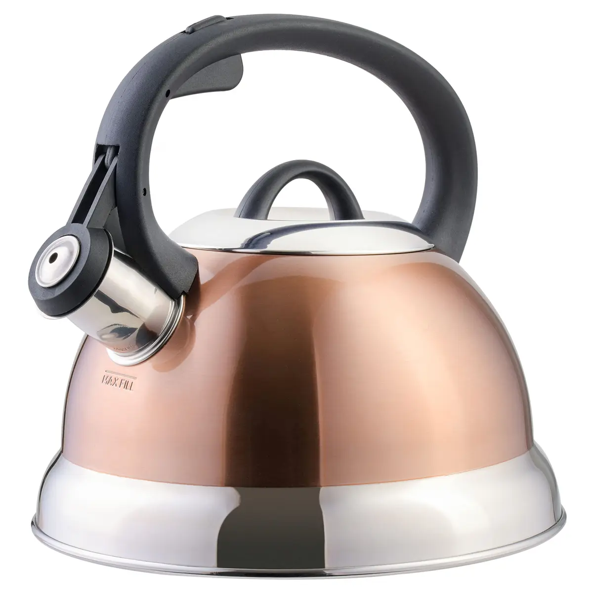 Mr. Coffee Flintshire 1.75-Quart Stainless Steel Whistling Tea Kettle with Nylon Handle – Copper Finish Stove-Top Kettle 1.59 L (1.75 Quart) - main product image