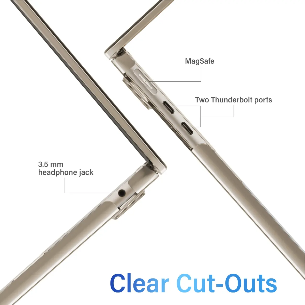 IBENZER MacBook Air 13 Inch Case Crystal Clear | Ultra-Light & Secure Fit for 2022-2026 - view 4