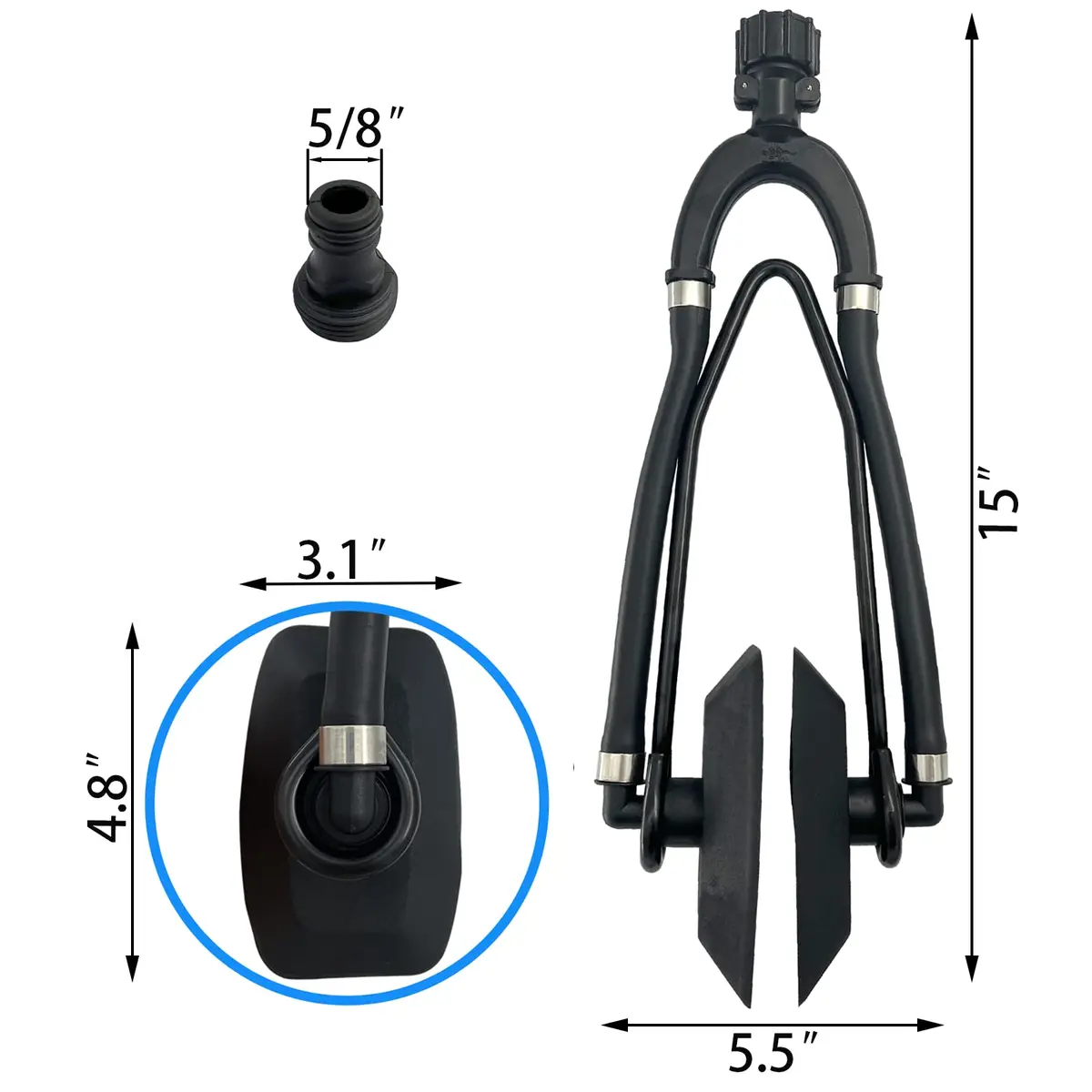 ISURE MARINE Universal Rectangular Dual Water Flusher 38cm (15") | Essential for Engine Maintenance - view 2