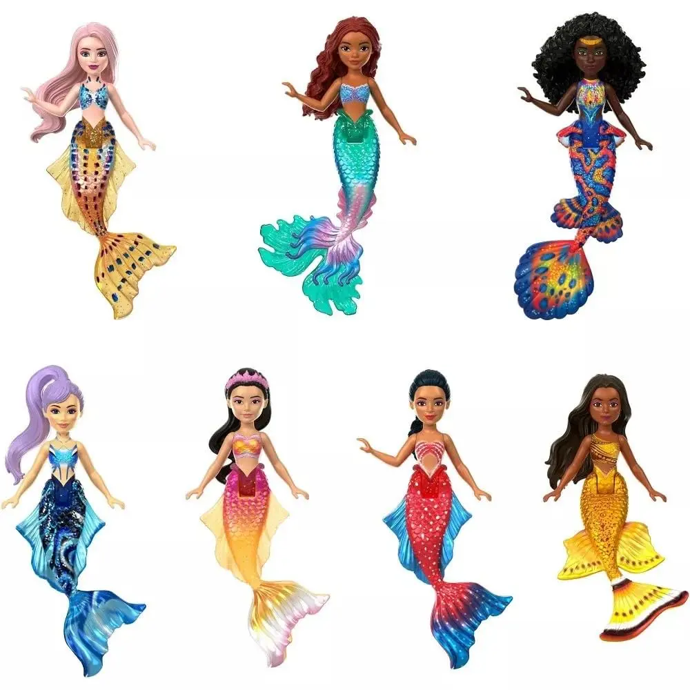 Mattel Disney Princess Toys, The Little Mermaid Ariel & Sisters Small Doll Set, Collection of 7 Mermaid Dolls, Inspired by the Movie | Poseable, Collectible, Family Fun - main product image