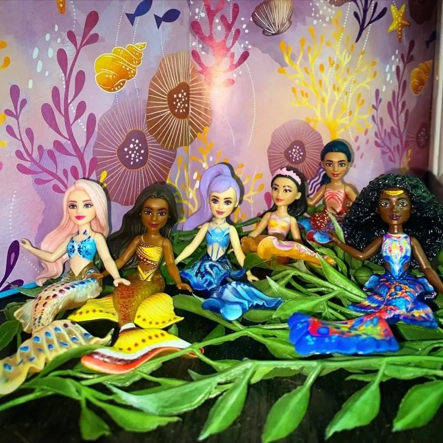 Mattel Disney Princess Toys, The Little Mermaid Ariel & Sisters Small Doll Set, Collection of 7 Mermaid Dolls, Inspired by the Movie | Poseable, Collectible, Family Fun - view 9