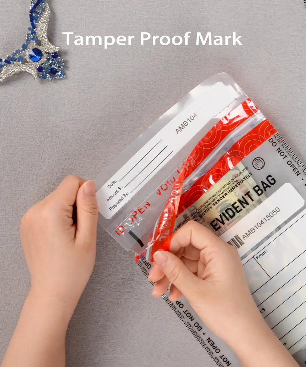 IN SAFE PACK 100 PCS 6”x9” Clear Business Bank Deposit Bags | Tamper-Evident Waterproof Security - view 4