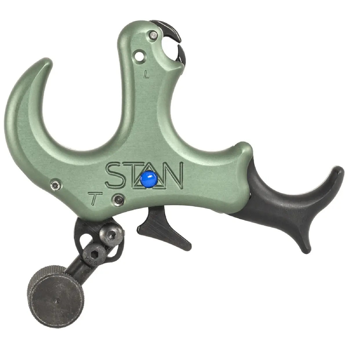 Stan OnneX Thumb Archery Release – Modular Trigger with Zero Travel, Adjustable Tension, 3 & 4 Finger Options, Sage, L - main product image