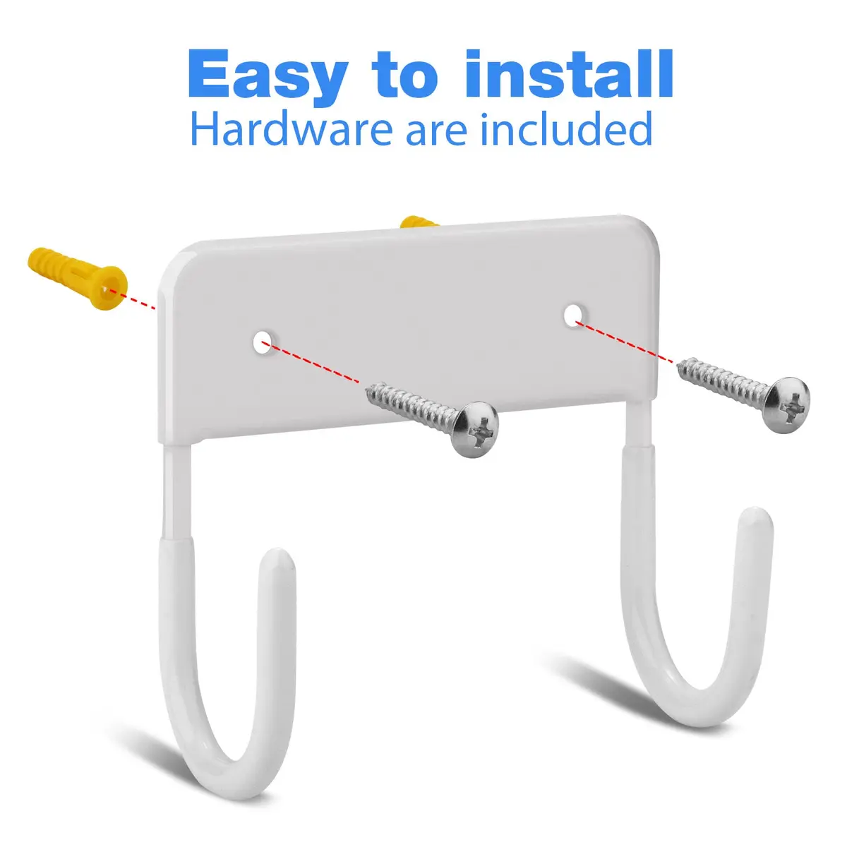 RIUOTA Wall Mount Ironing Board Hanger in White | Space-Saving Laundry Organizer - view 4