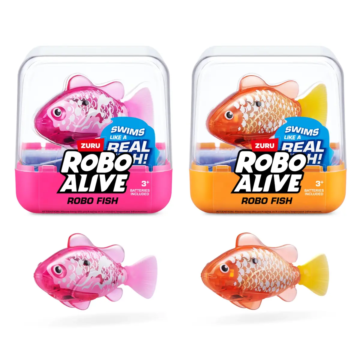 Robo Alive Robo Fish Robotic Swimming Fish 2 Piece Set | Water Activated, Color Changing, 2-Pack - main product image