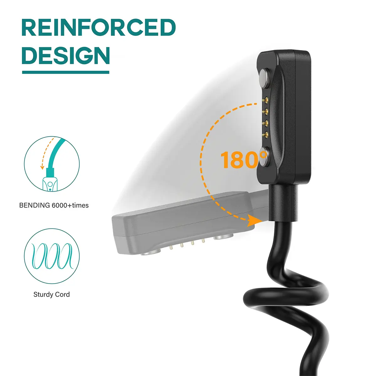 TUSITA Magnetic Charger Compatible with Polar Pacer, Pacer Pro, Ignite 3, Vantage V3, Vantage M3, 1M USB-A - view 3