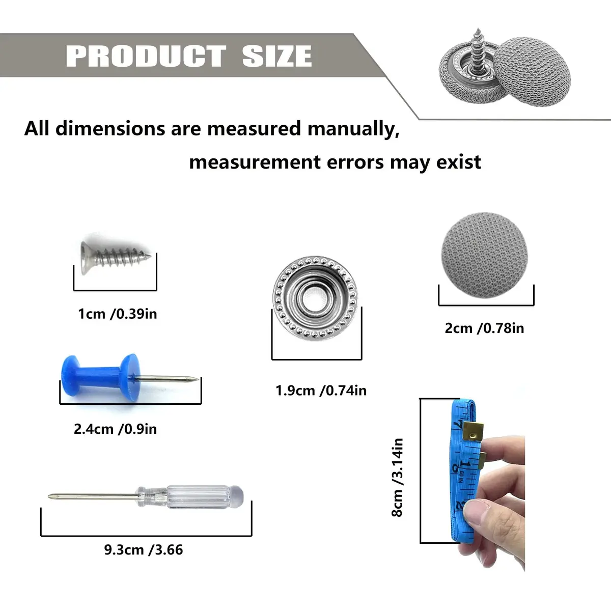 TEMI Grey 60PCS Car Roof Headliner Repair Kit | Universal Auto Roof Snap Rivets for Interior Ceiling Cloth Fixing - view 5