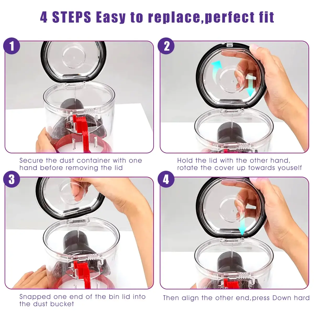 Chuancheng Dust Bin Lid Cap for Dyson V7 V8 Vacuum Cleaner Replacement Cover with Sealing Ring - view 4