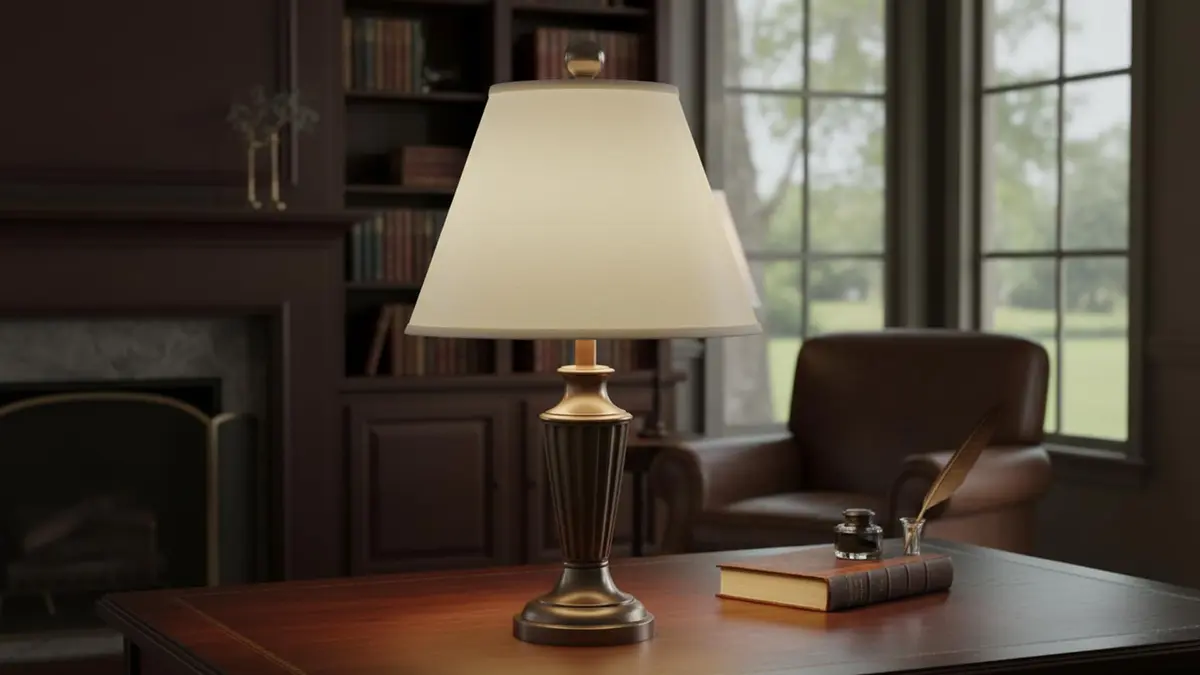 Aspen Creative 32290A Off White Linen Empire Lampshade 14" | Transitional Hardback Shade - view 8