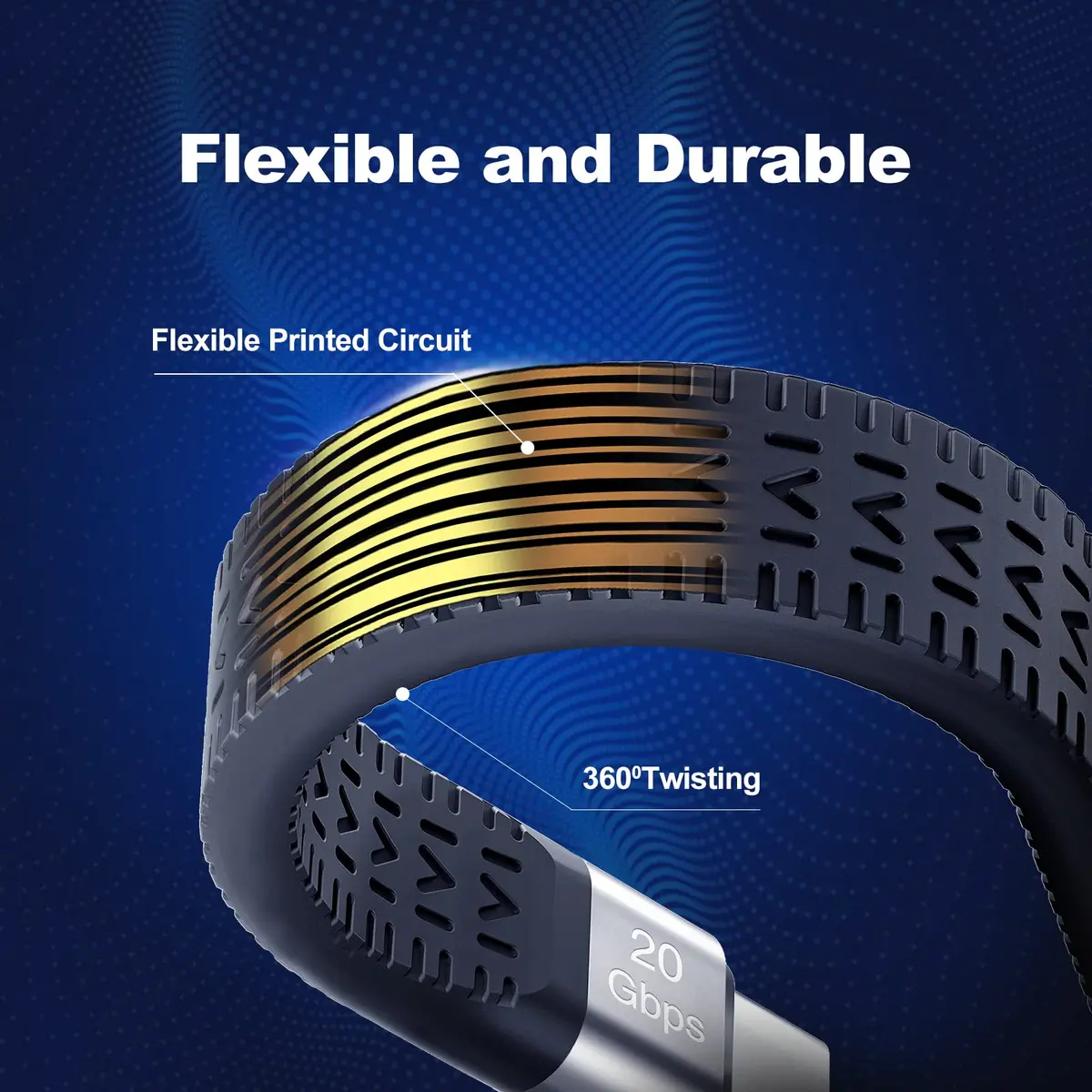 Rixmie 5-Inch USB-C to USB-C Cable 15cm (0.5 ft) | 100W PD, 20Gbps, 4K 60Hz - view 5