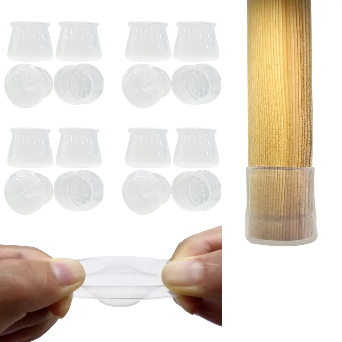 Conprasim Silicone Chair Leg Floor Protectors 3.2cm-4.2cm (1.25"-1.65") | Protects Hardwood Floors, Reduces Noise - main product image