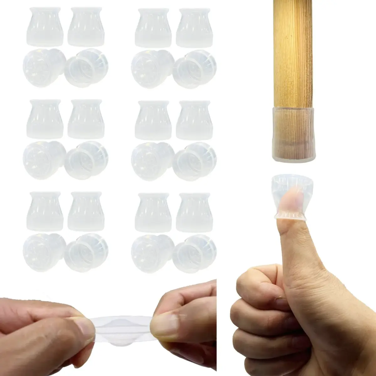 Conprasim Small Silicone Chair Leg Floor Protectors 24-Pack | Protects Hardwood Floors, Prevents Scratches & Noise - main product image
