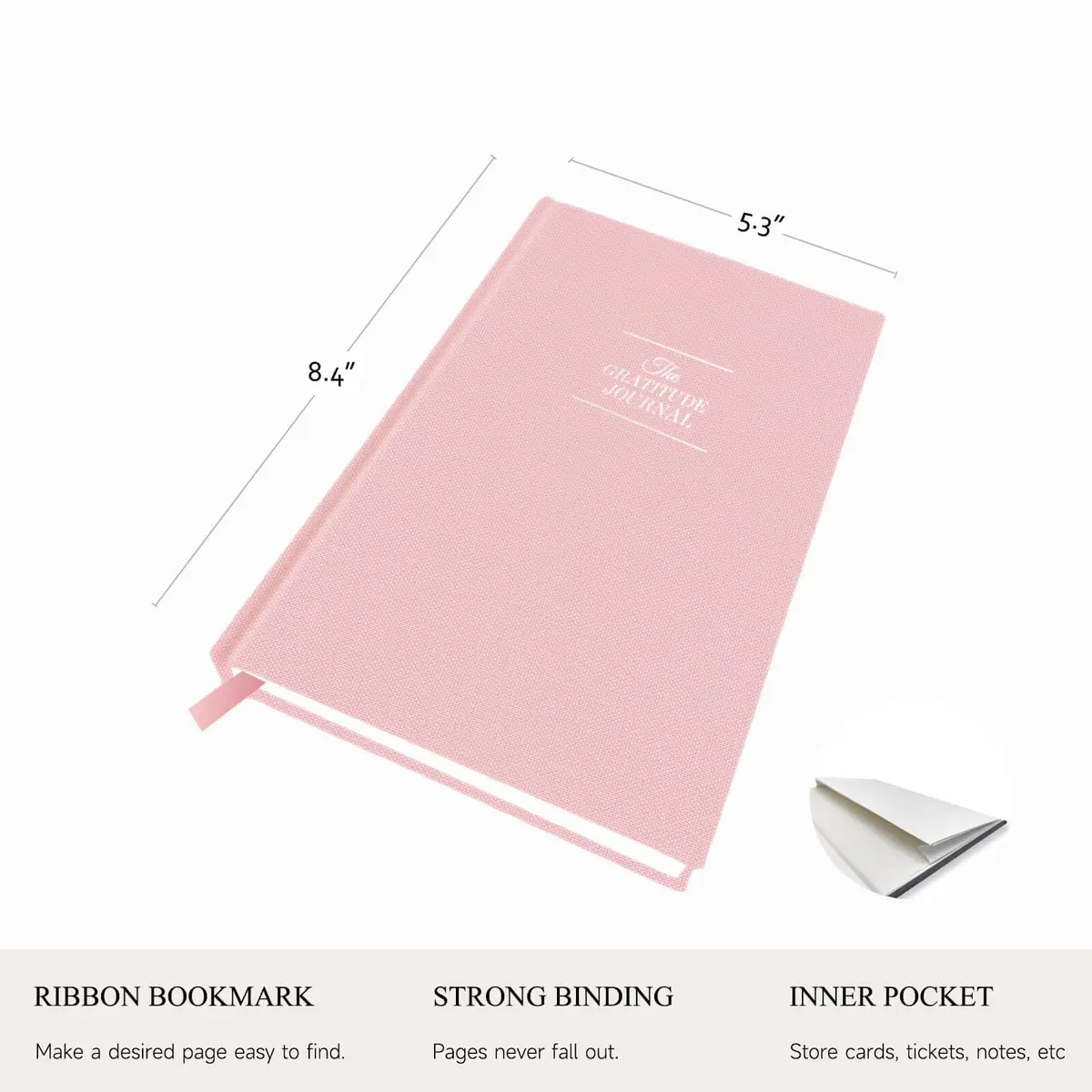 GOSSIP FOX Pink Gratitude Journal for Happiness & Reflection | 182 Pages (5 x 8 Inches) - view 2
