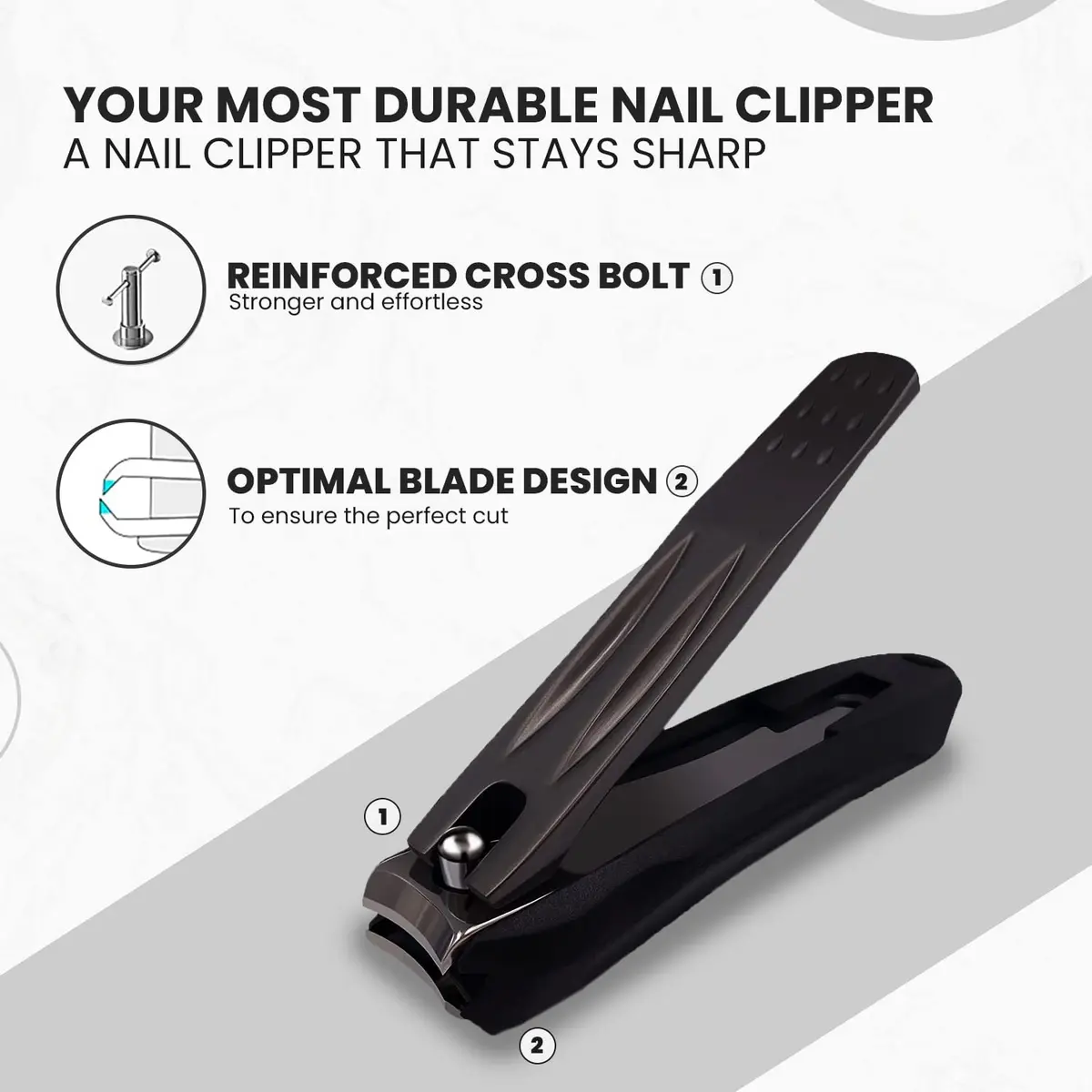 Ongle Precision Nail Clippers with Catcher & Filer, 9.1cm (3.6in) Stainless Steel | Professional Manicure Tools - view 4