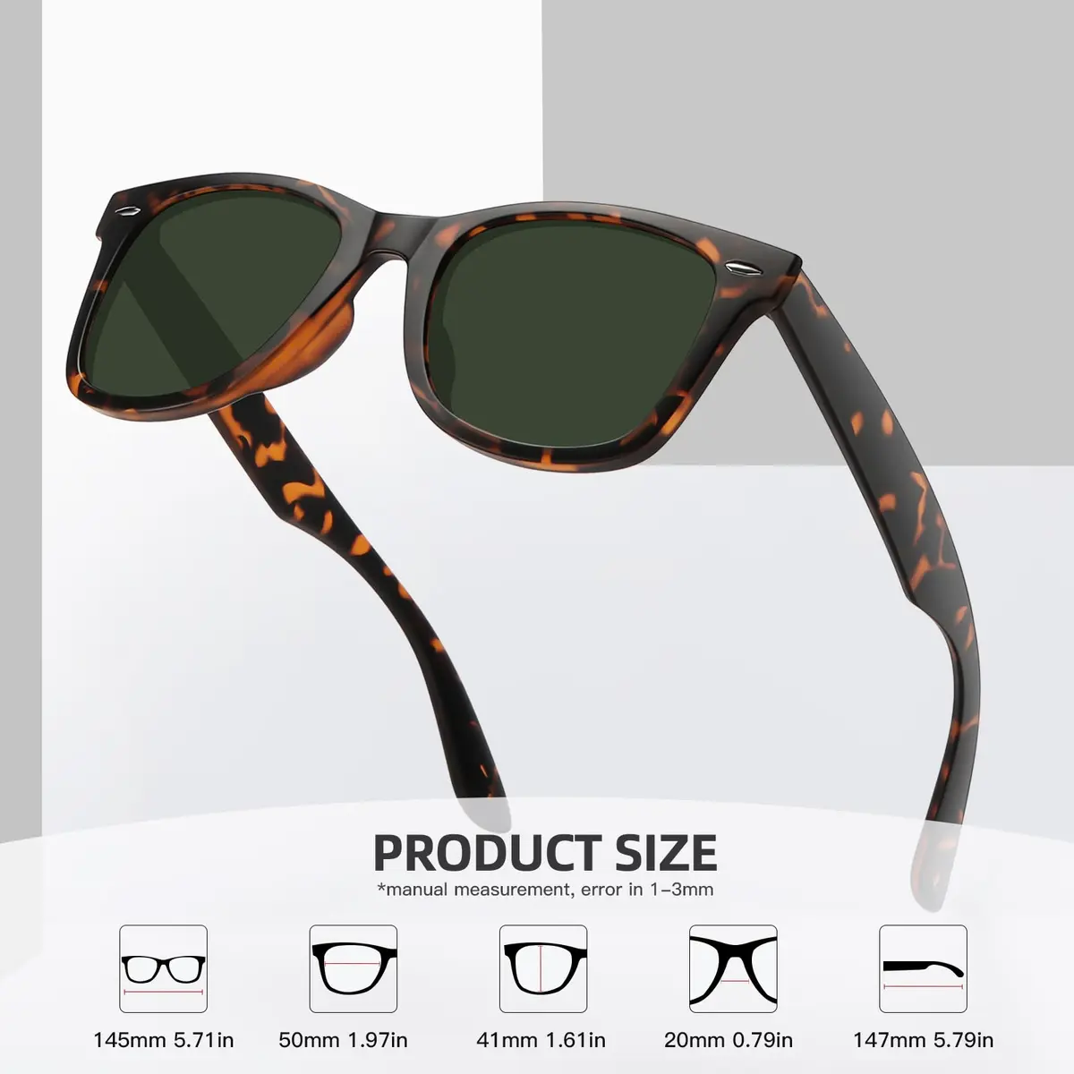 MEETSUN Polarized Sunglasses for Women, Classic Retro Square UV400 | Glare Reduction & UV Protection - view 4