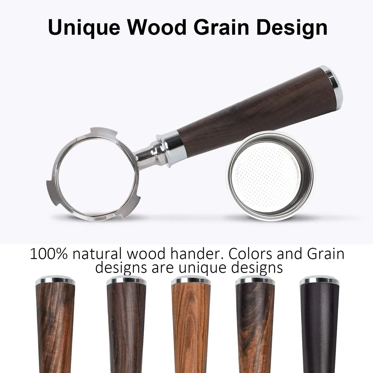 YMWVH 51mm Bottomless Portafilter 3 Ears for Delonghi Dedica EC680/EC685, Blackwood Handle | Espresso Extraction Control - view 4