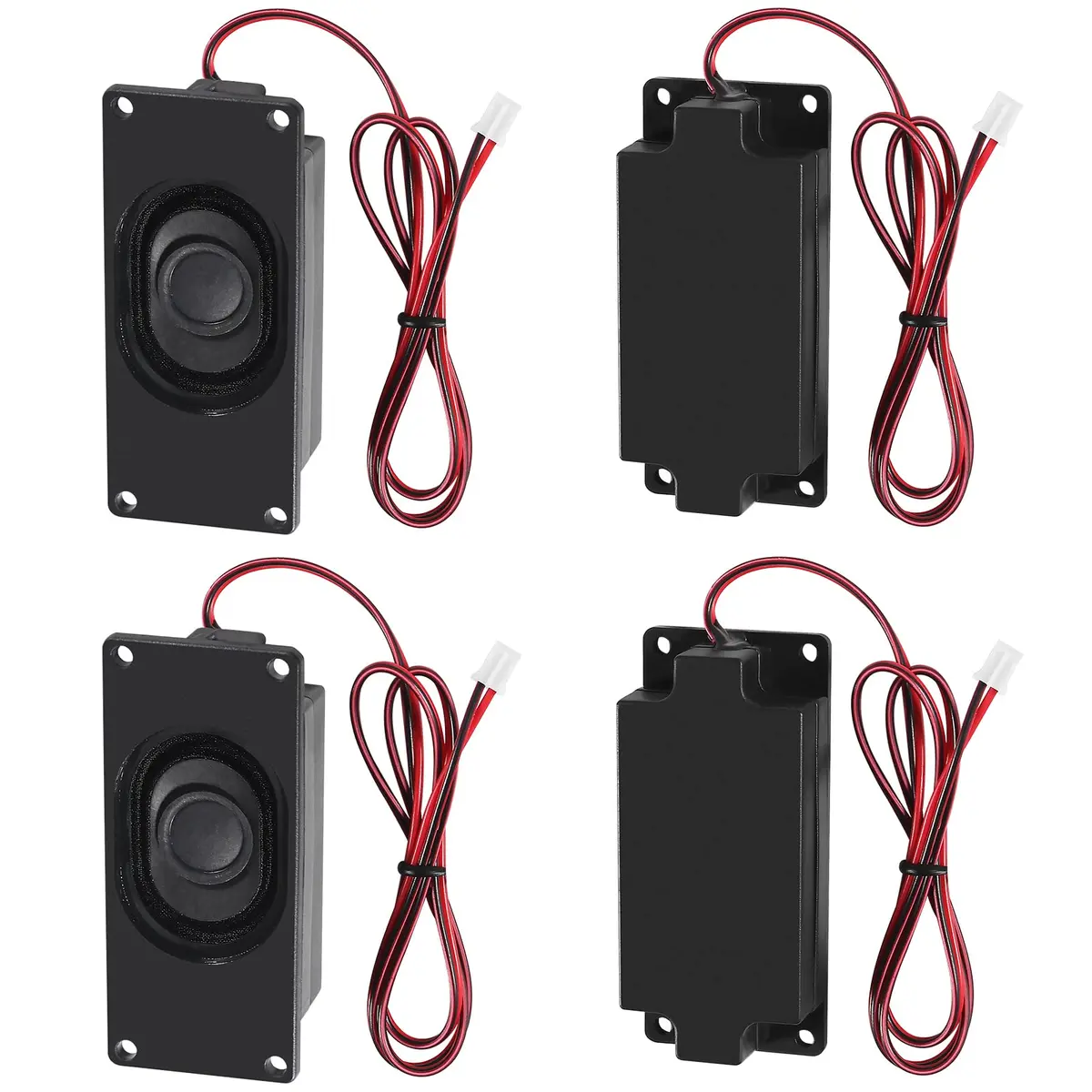 DWEII Mini Speaker 3 Watt 8 Ohm Rectangular Plastic | 4-Pack with JST-PH2.0 Interface - main product image