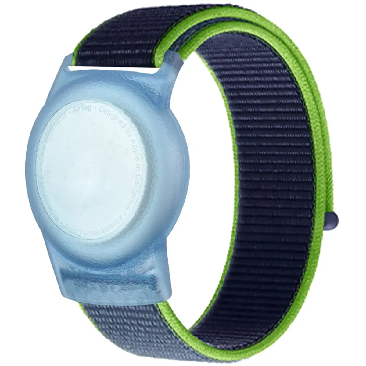 Qonuiy Dark Blue Kids AirTag Wristband with Protective Case | 18 cm (7.1 in) - main product image