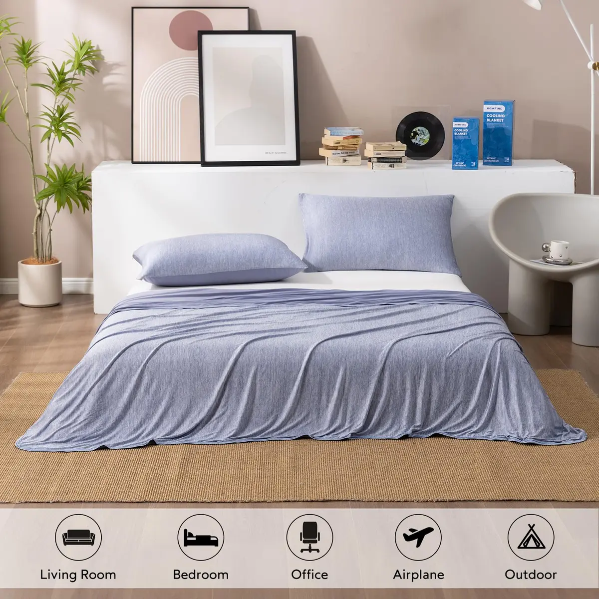 HOMFINE Cooling Blanket for Hot Sleepers King Size | Reversible Double-Sided Design with Q-Max 0.439 for Instant Cool - view 6