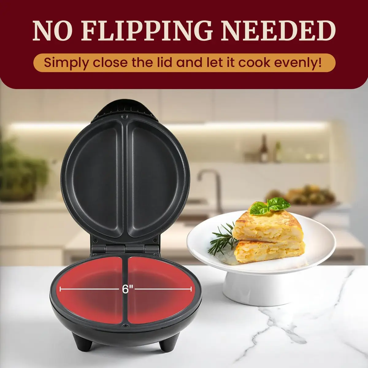 Elite Gourmet EOM205 Non-Stick Omelet & Frittata Maker 6.5-Inch | Perfect Breakfast & Dessert Maker - view 5