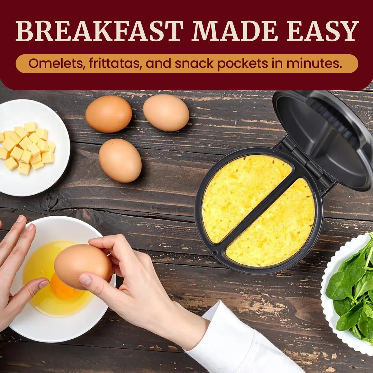Elite Gourmet EOM205 Non-Stick Omelet & Frittata Maker 6.5-Inch | Perfect Breakfast & Dessert Maker - view 7