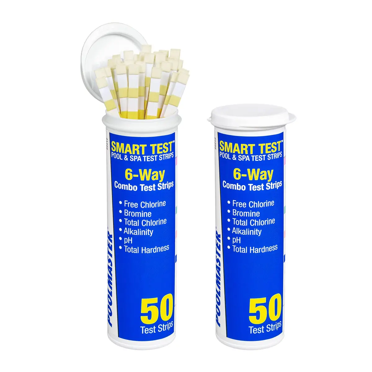 Poolmaster Smart Test 6-Way Swimming Pool and Spa Water Chemistry Test Strips 100 Count (2 Pack) | Test Chlorine, Bromine, pH, Alkalinity, Total Chlorine & Hardness - main product image
