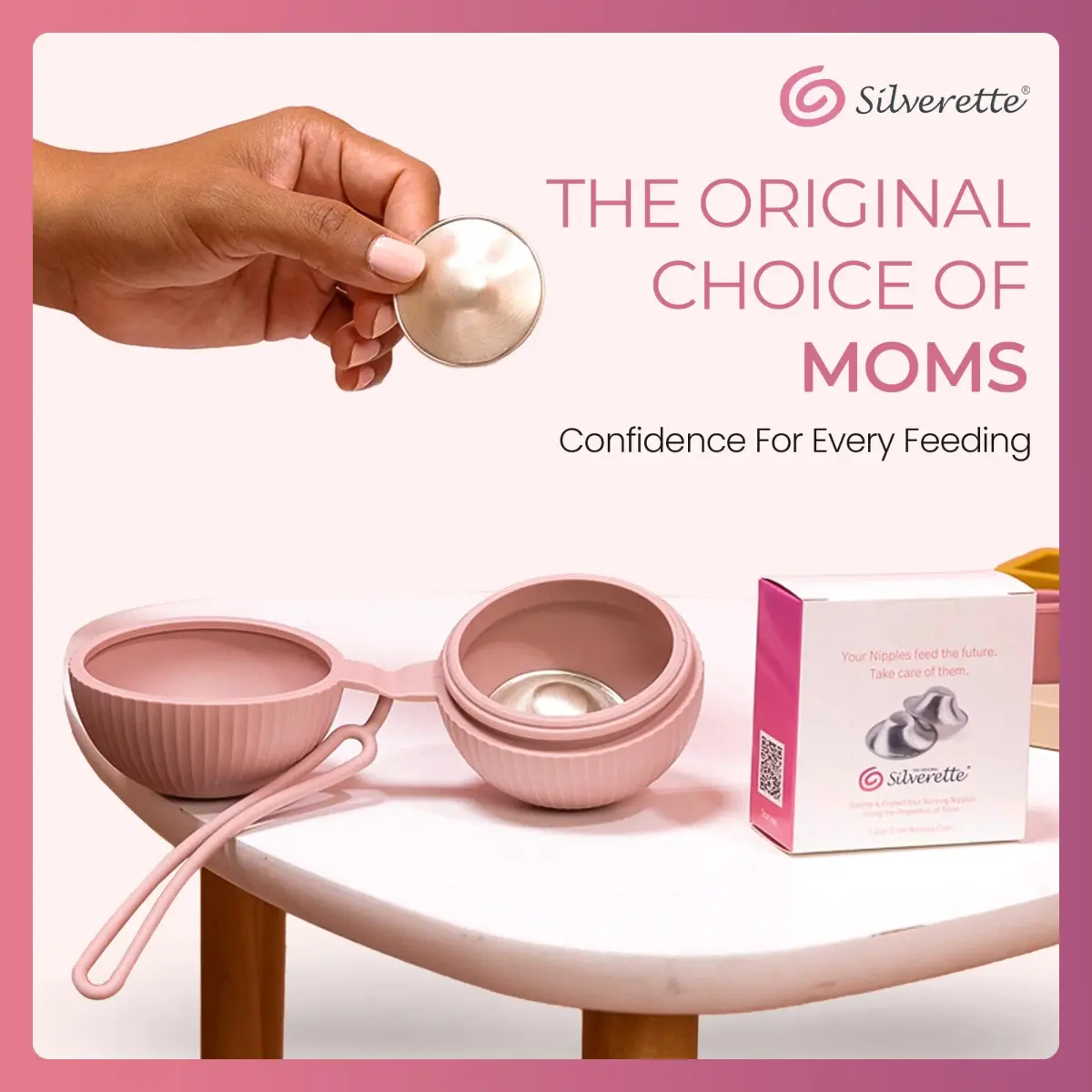 Silverette Silver Nursing Cups with O-Feel Silicone Rings | Handcrafted Sterling Silver for Soothing Relief - view 9