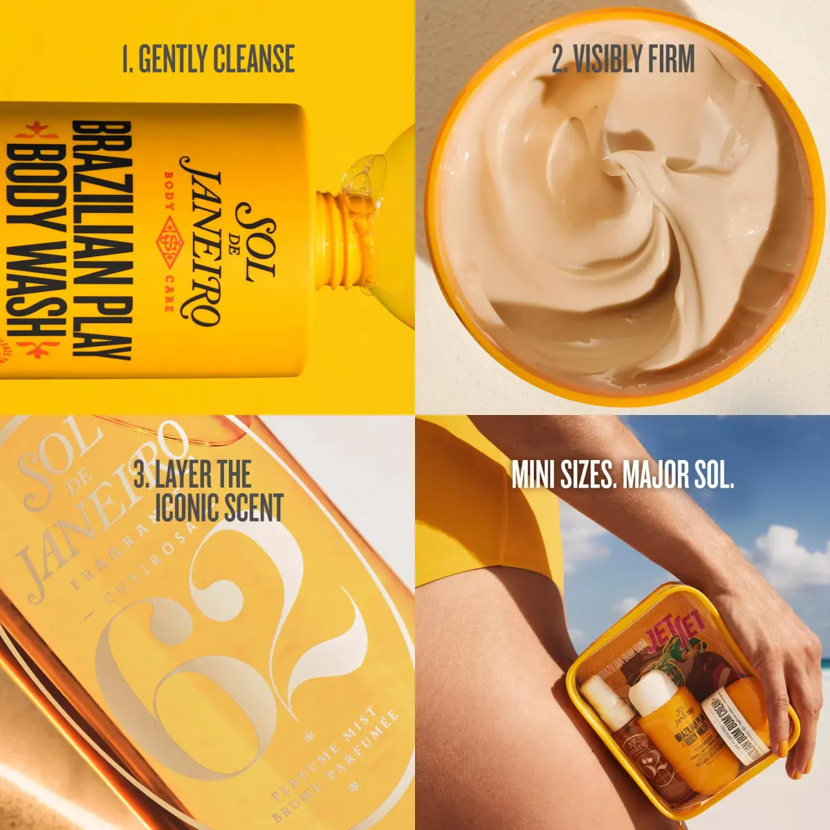 Sol de Janeiro Bum Bum Jet Set | Cheirosa '62 Scent, 170ml (5.75 Fl Oz) | Travel Size Luxury Beauty Set - view 3